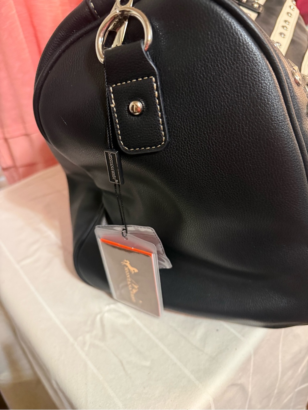 Montana West Black and White Studded American Flag Weekender Bag - Picture 2 of 7
